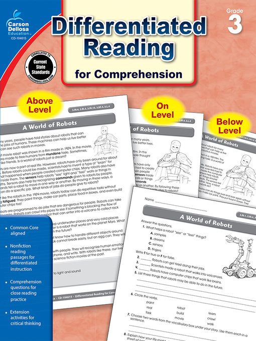Title details for Differentiated Reading for Comprehension, Grade 3 by Carson Dellosa Education - Available